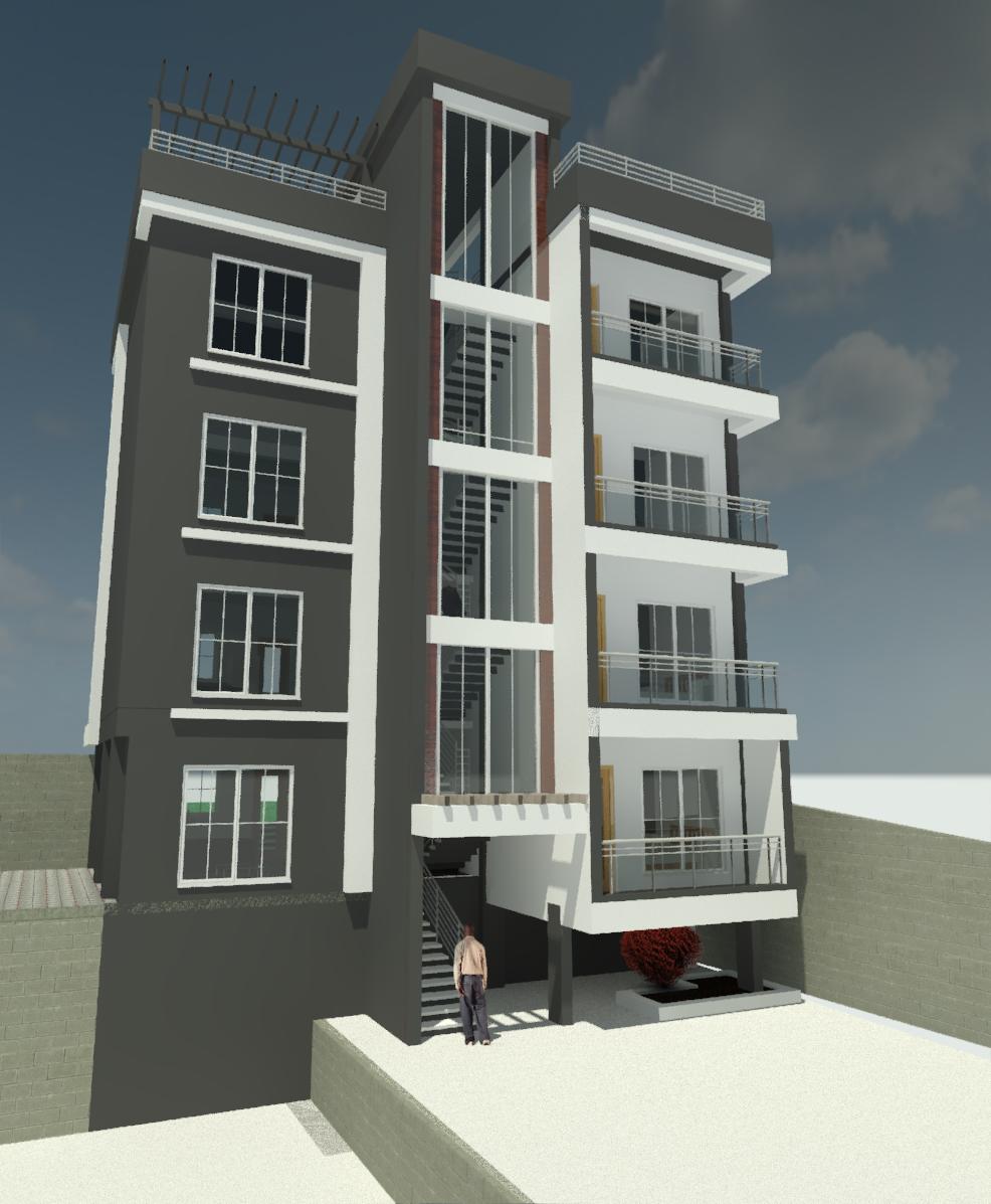 front perspective of garden apartment Apartment