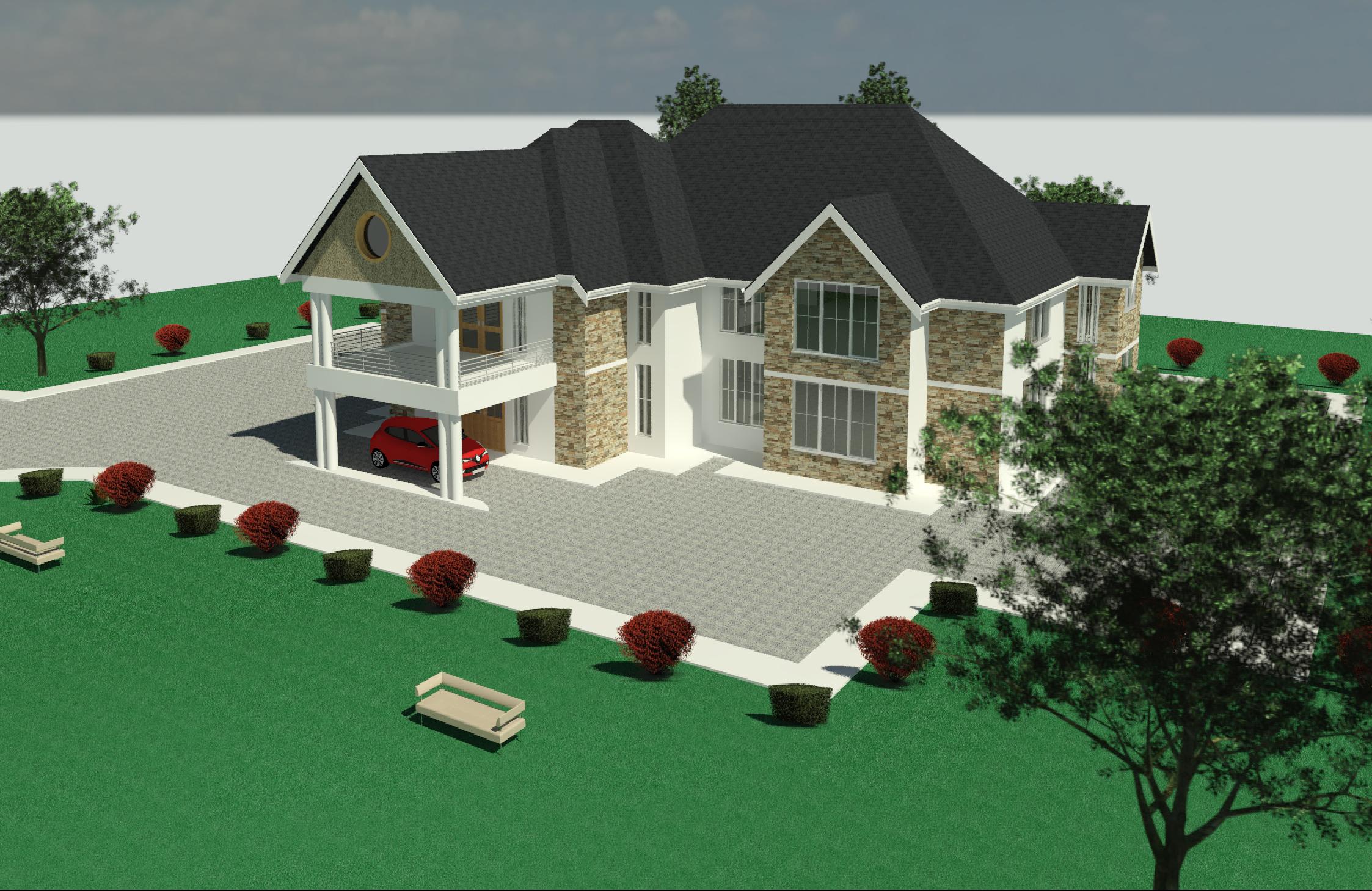top view Residential house designed and rendered by Alternate Mechanics
